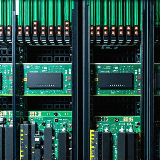 Modern data center with NVMe and SATA SSDs and thermal cooling