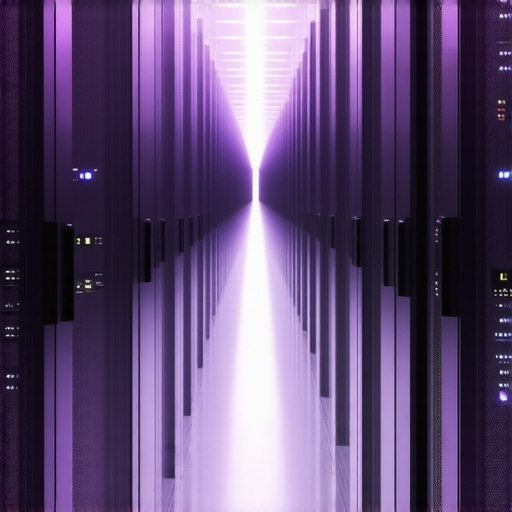 Futuristic data center showcasing advanced SSD technology and AI management