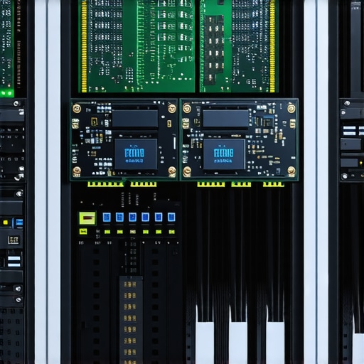 Modern data center with high-speed SSDs and hybrid storage solutions
