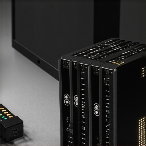 High-performance external NVMe SSDs connected to a professional workstation with RAID, showcasing speed and portability.