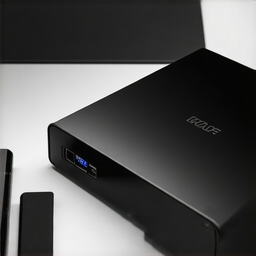 Professional external SSD with advanced cooling system on a desk