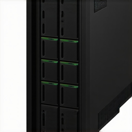 External RAID array with NVMe SSDs connected via PCIe 5.0 and Thunderbolt 4, showcasing cooling and high-performance setup