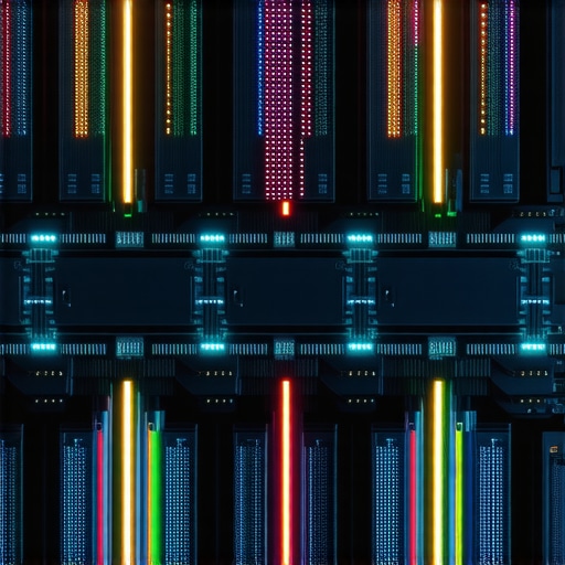Futuristic data center with advanced SSD storage arrays and high-tech components