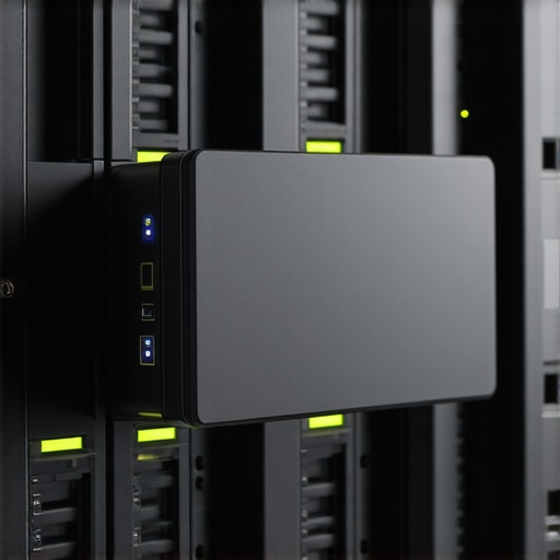 Futuristic external SSD RAID setup with Thunderbolt connection and high-speed data transfer