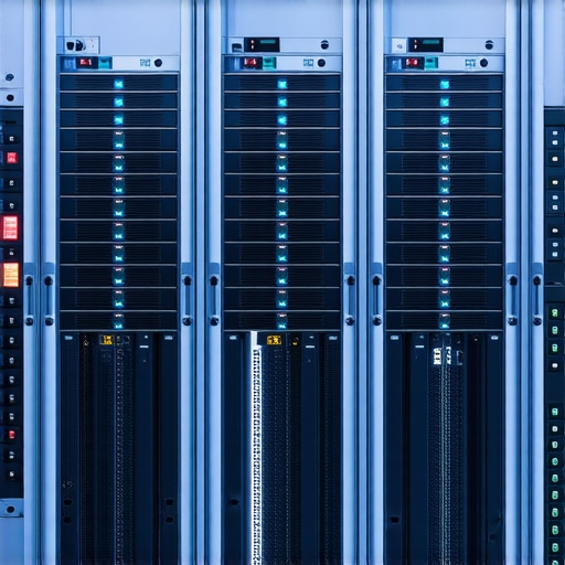 Modern data center featuring high-performance NVMe SSDs and RAID configurations for enterprise storage