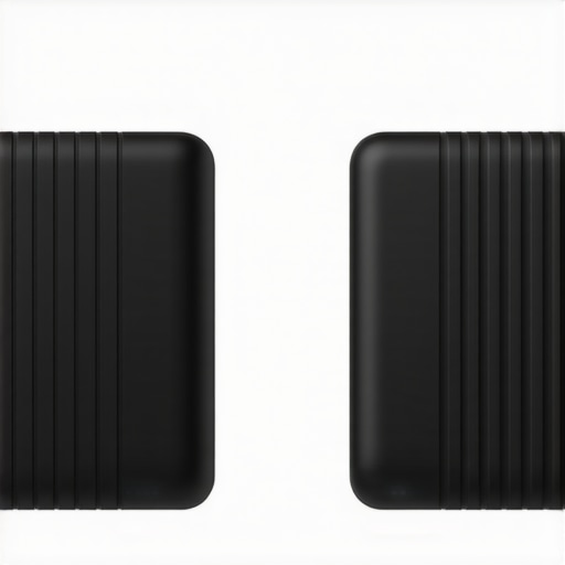External SSD enclosure with heat sinks and modular bays for high-performance storage.