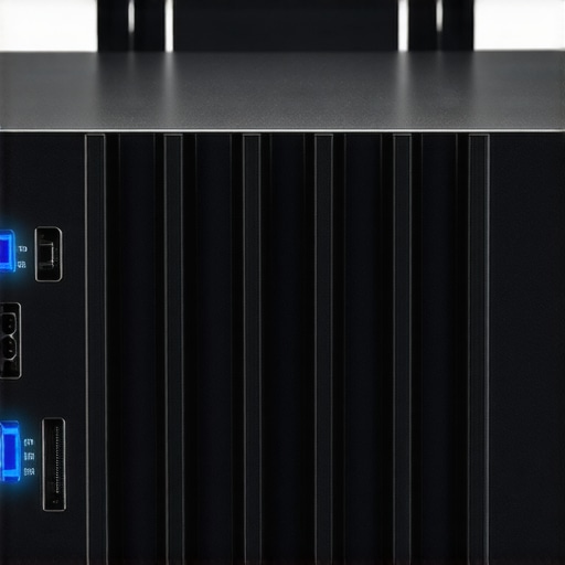 A high-speed external SSD RAID setup with cooling solutions and multiple connectivity interfaces