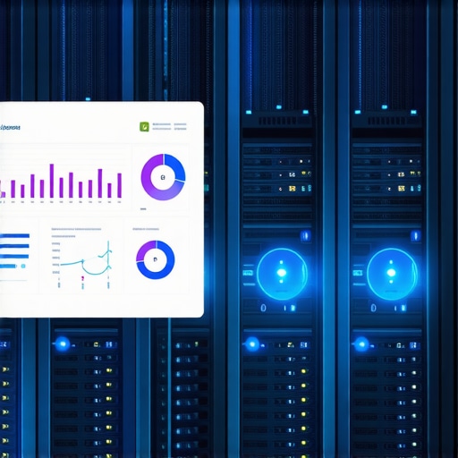 Data center featuring NVMe SSDs, predictive monitoring dashboards, and external SSD devices