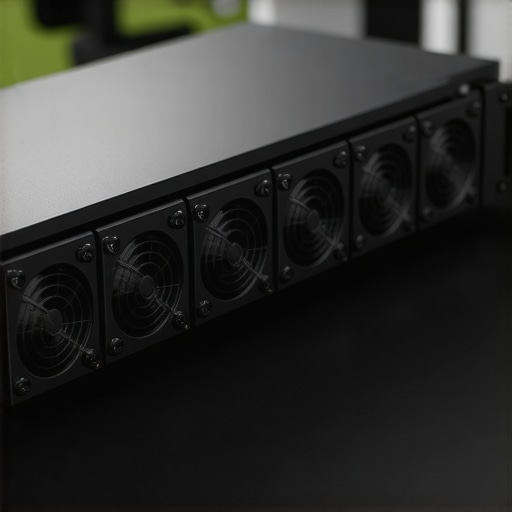 External SSD enclosure showing cooling system and redundant power supplies for high-reliability RAID storage.