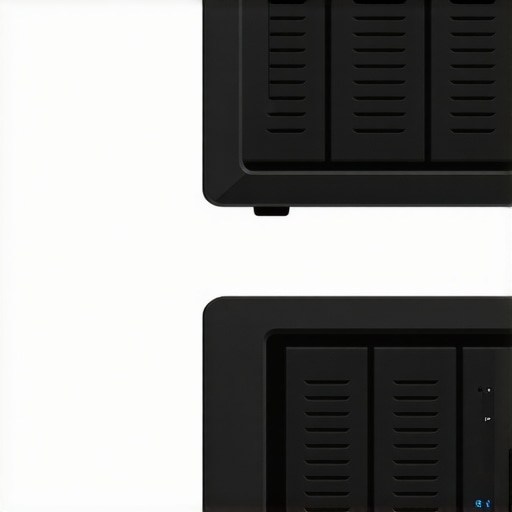 A sleek external RAID enclosure housing multiple SSDs connected through Thunderbolt 4 interface for scalable, high-speed storage.