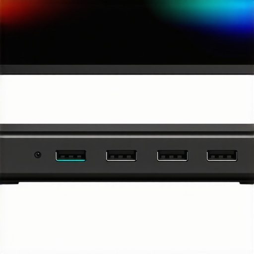 External NVMe SSD enclosure with cooling system and Thunderbolt 4 port for rapid data access.