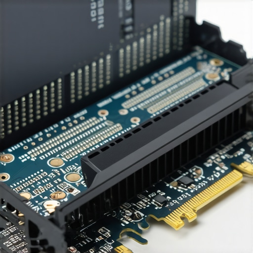Illustration of NVMe and SATA SSDs installed in a professional computer workstation.