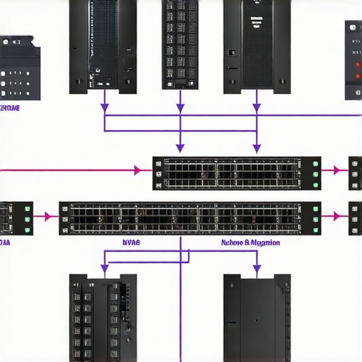 Diagram showcasing data flow in a hybrid NVMe and SATA SSD storage setup, emphasizing tiering and migration processes.
