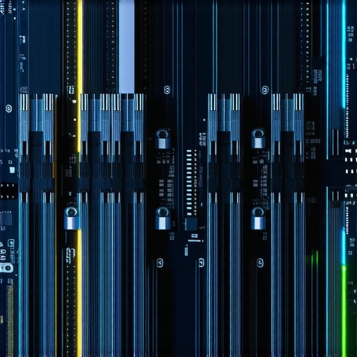 Futuristic server motherboard with PCIe 6.0 slots and glowing indicators