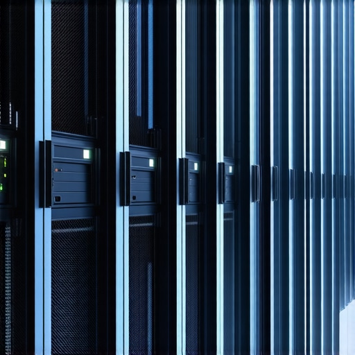 Futuristic data center showcasing high-performance storage hardware and cooling systems