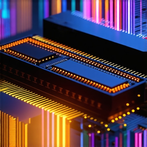 Futuristic data storage interface with interconnected glowing chips