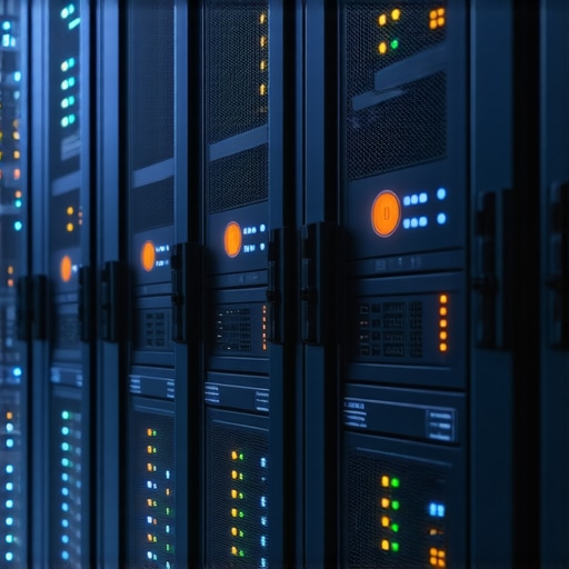 Illustration of interconnected SSDs, RAID arrays, and cloud storage in a futuristic data center