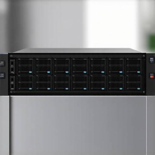 Visual of a dense NVMe SSD array equipped with innovative cooling systems and thermal management features.