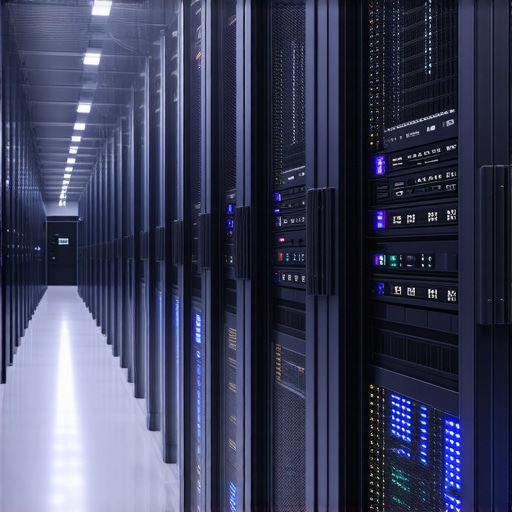 A large-scale data center filled with densely packed SATA SSD storage arrays and cooling solutions.