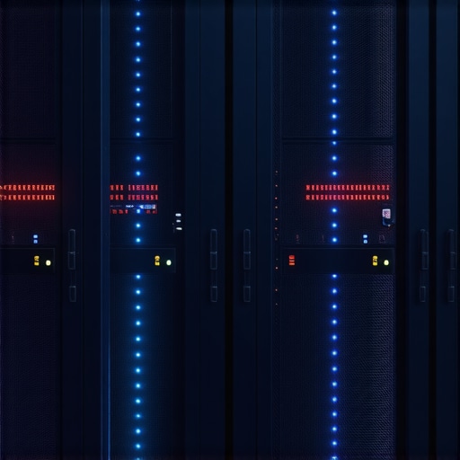 A modern data center featuring advanced cooling technology and high-speed storage devices.