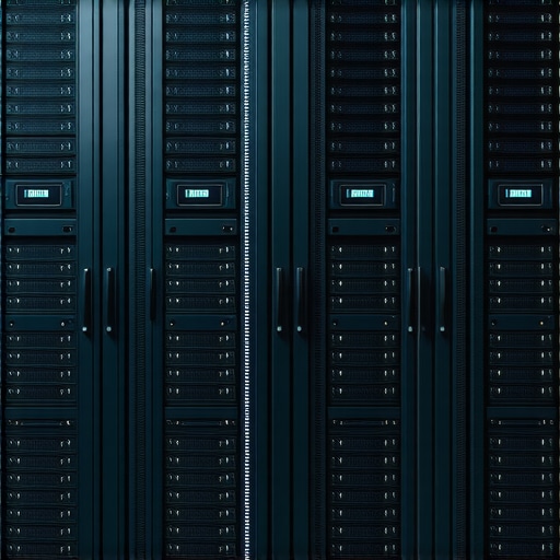 Illustration of a cutting-edge data center demonstrating hierarchical storage tiers with advanced memory technologies.