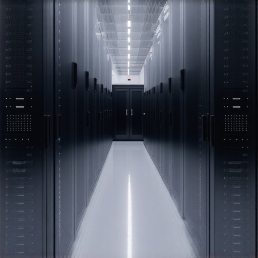 Futuristic data center with advanced storage infrastructure and cooling