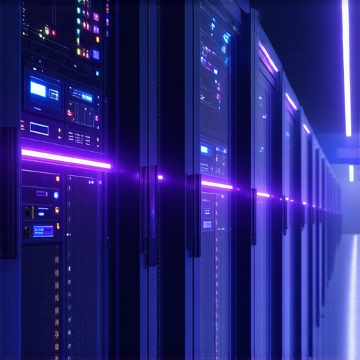 Modern data center with advanced cooling and AI management systems