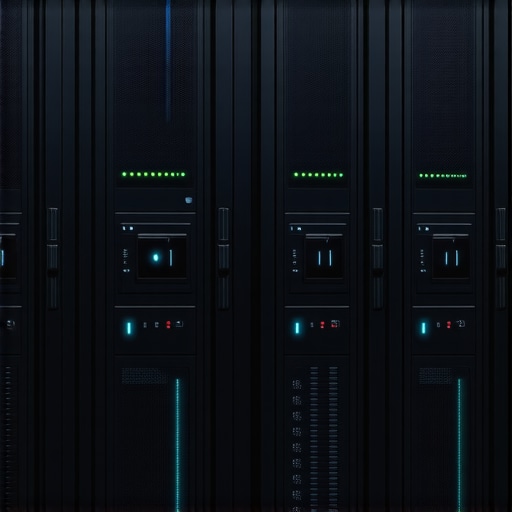 High-tech data center showcasing diverse SSDs and AI-powered storage management