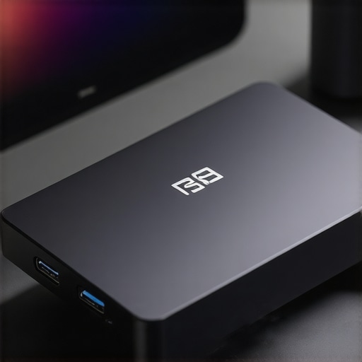 Detailed image of a modern external SSD connected through Thunderbolt 6 port highlighting data transfer speed