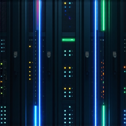 A modern data center with advanced SSD hardware and next-generation connectivity interfaces.