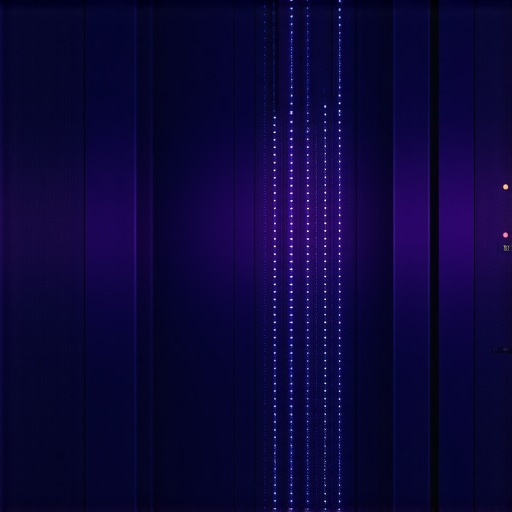 Illustration of a futuristic data storage facility utilizing quantum-inspired redundancy technologies.