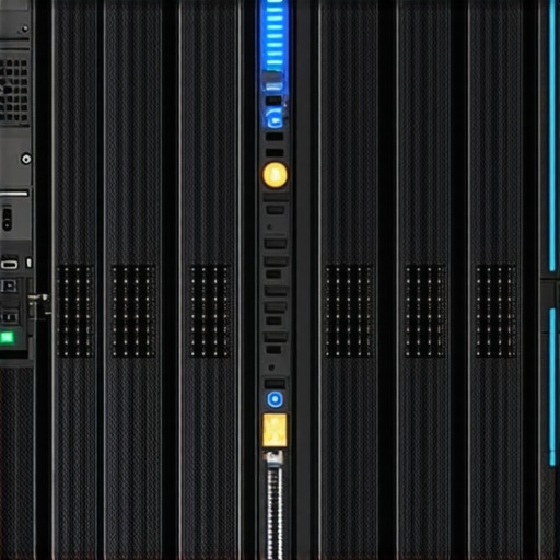 A visualization of a large NVMe SSD array with liquid cooling and PCIe lane management